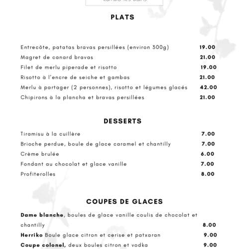 Plats et dessert